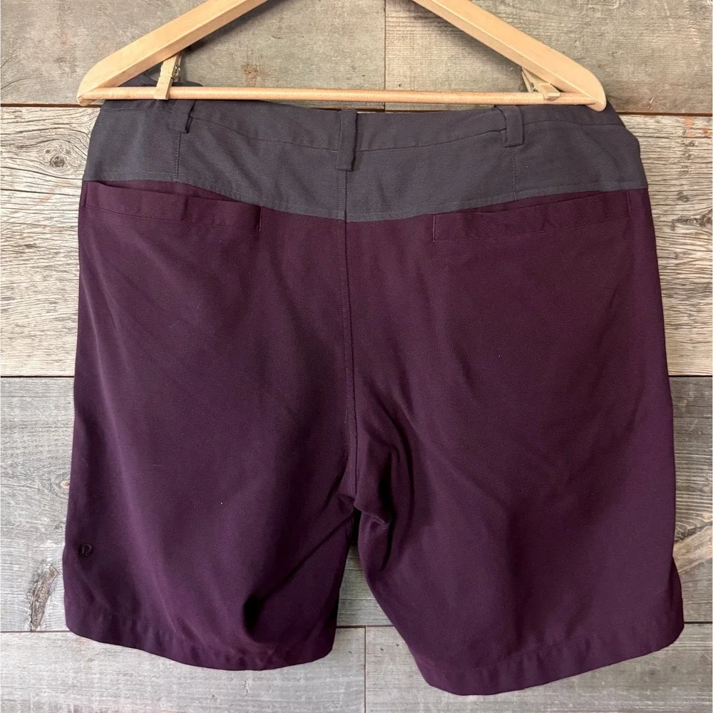 Lululemon Mens The Union Shorts 34 Bordeaux Drama Deep Coal Color Block Active